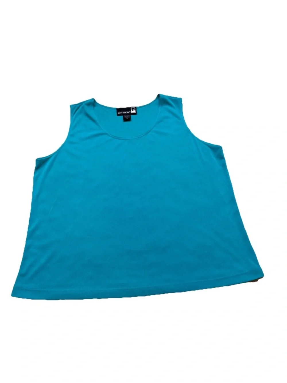 Antthony Original Women’s Size 1X Spring Pullover Turquoise Wide Strap Tank Top - Picture 10 of 10